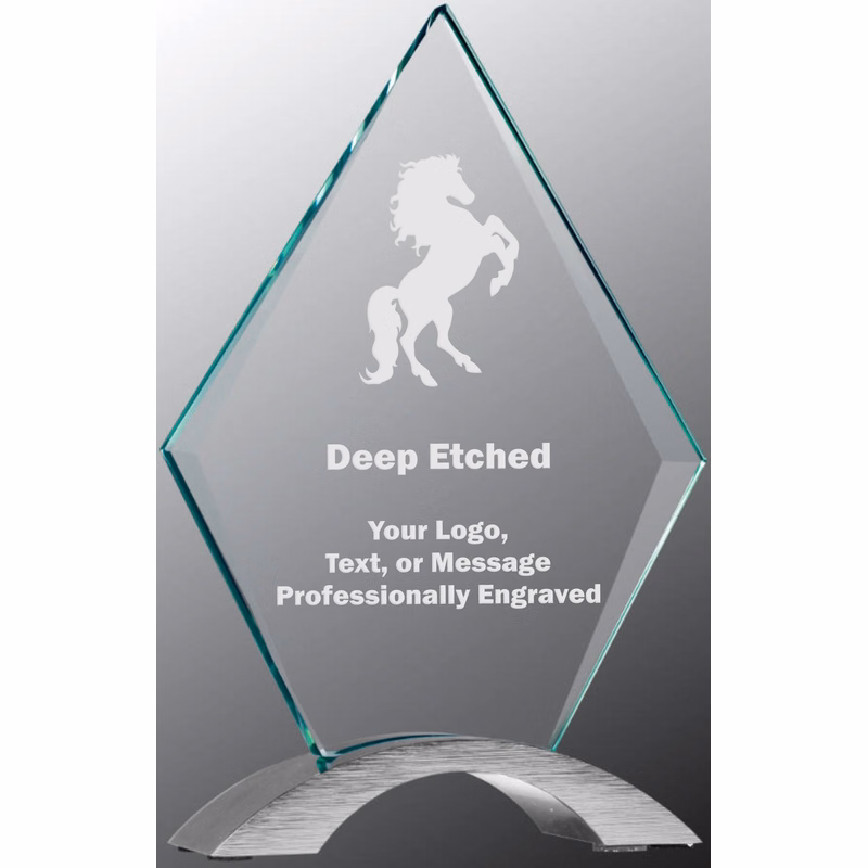 7 1/4" Diamond Cosmic Glass with Silver Base Award