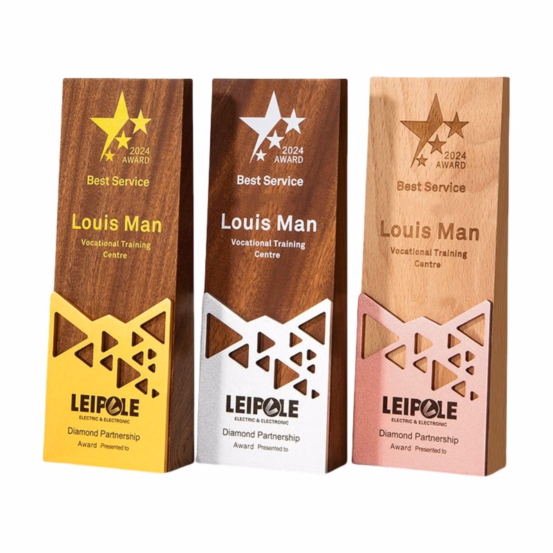 Geometric Wooden Award Trophy