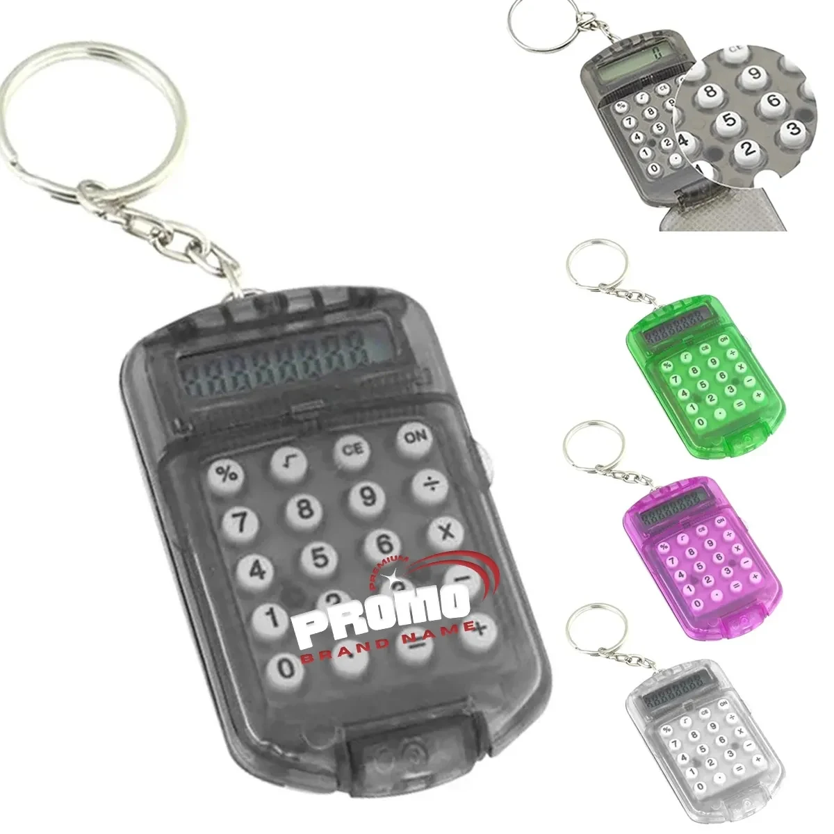 Portable Mini Pocket Electronic Calculator Key Ring Keychain 1