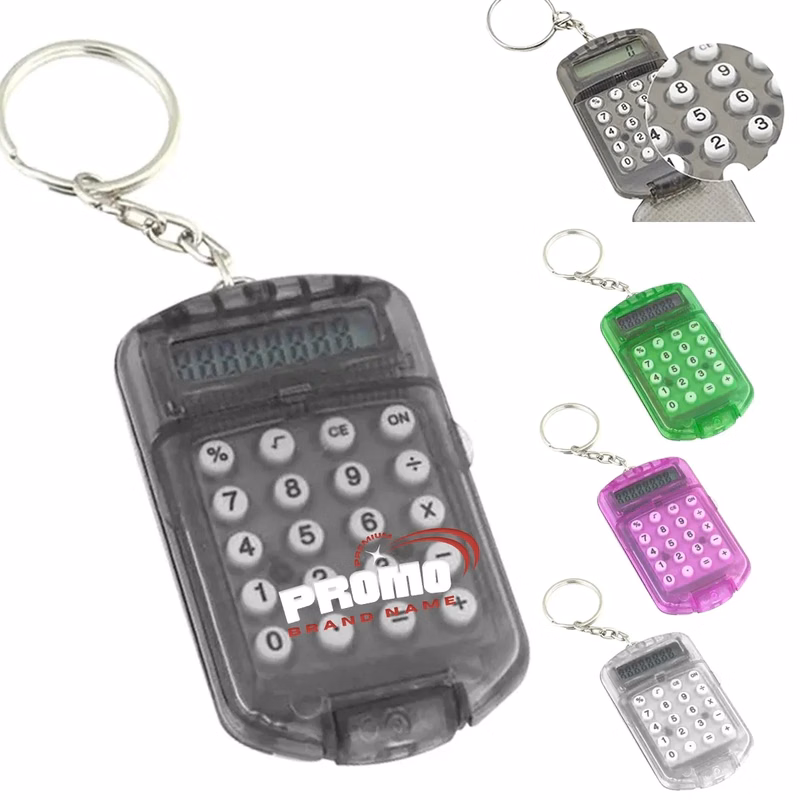 Portable Mini Pocket Electronic Calculator Key Ring Keychain