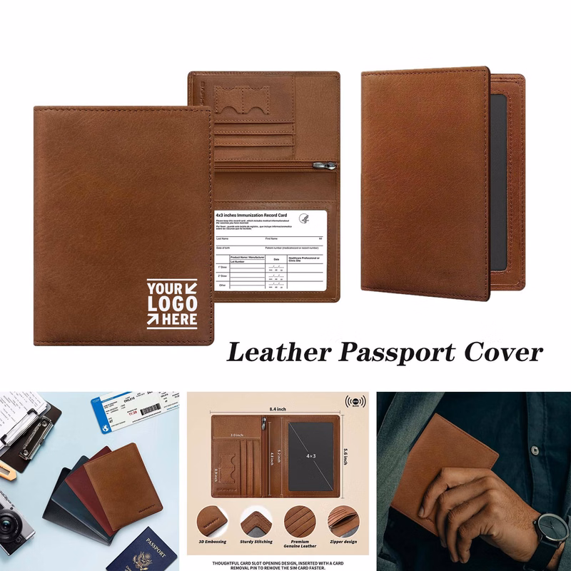 4 X 3 Inches Case RFID Blocking Real Leather Passport Wallet 