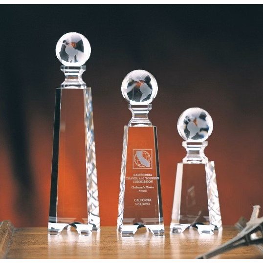 Designer Crystal Globe on Gate Tower Award