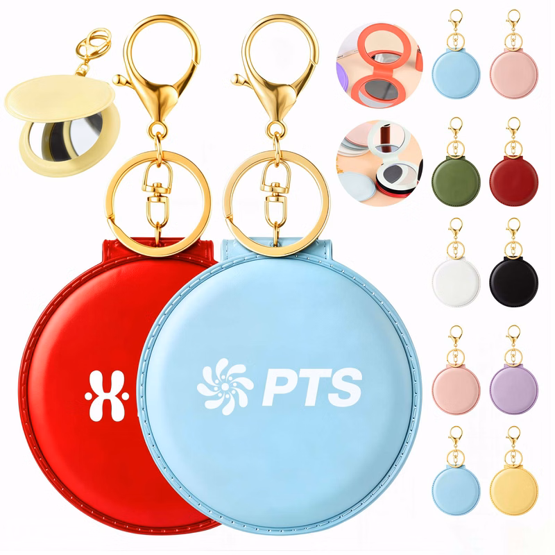 PU Mini Mirror With Keychain