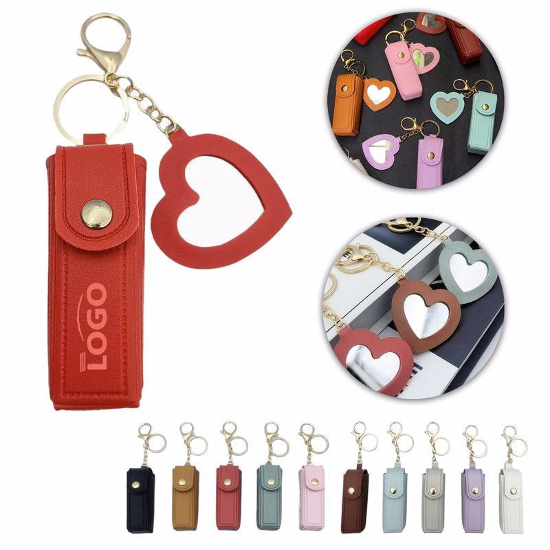 PU Lipstick Keychain Storage Bag