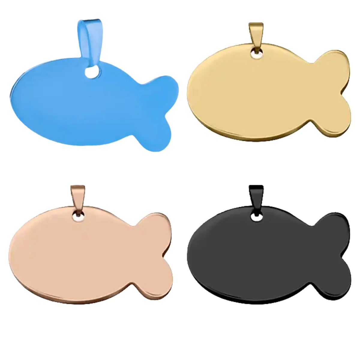Fish Shaped Stainless Steel Pet Tag 1