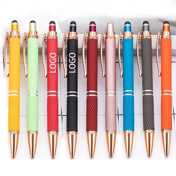 Quilted Grip Soft T Metallic Stylus Pen with Rose Gold 1