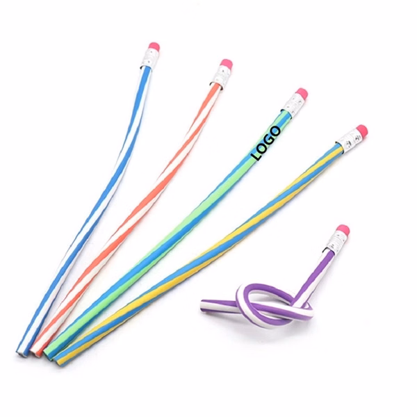 Custom Flexible Rubber Bendy Pencils W/ Eraser — Classroom Activity Rewards