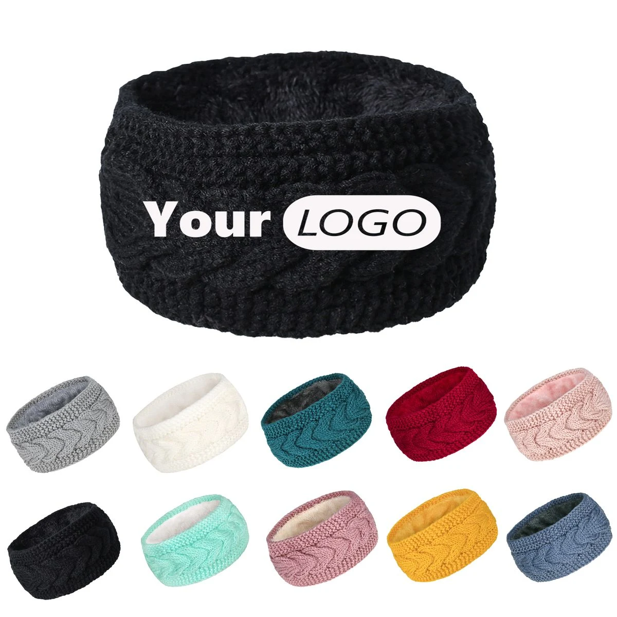 Autumn Winter Knit Embroidered Headband 1