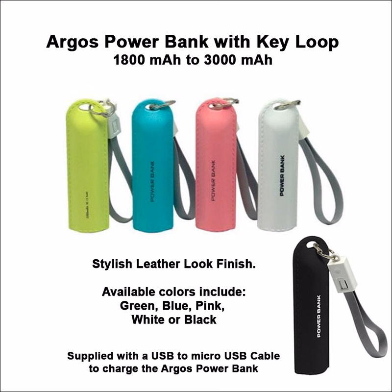 Argos Power Bank with a Key Loop 2800 mAh