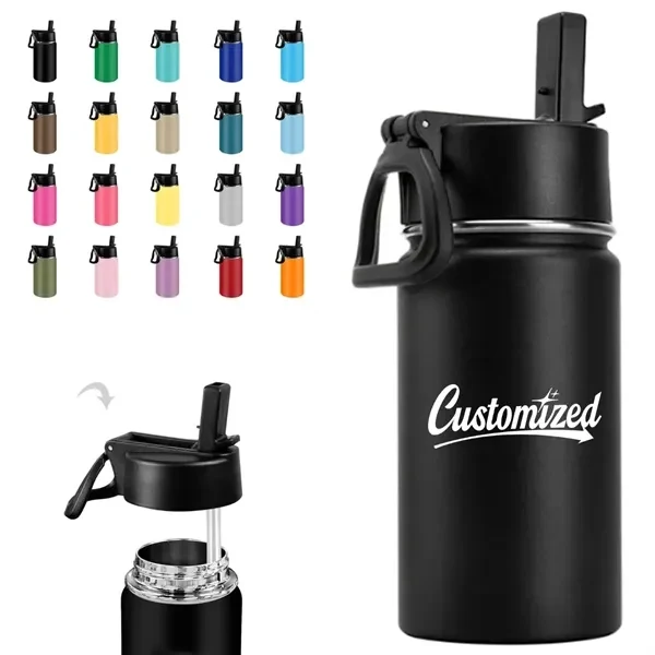 Custom 12 oz Stainless Steel Insulated Sports Water Bottle — Hydration Essential, custom water bottle with logo imprint 1