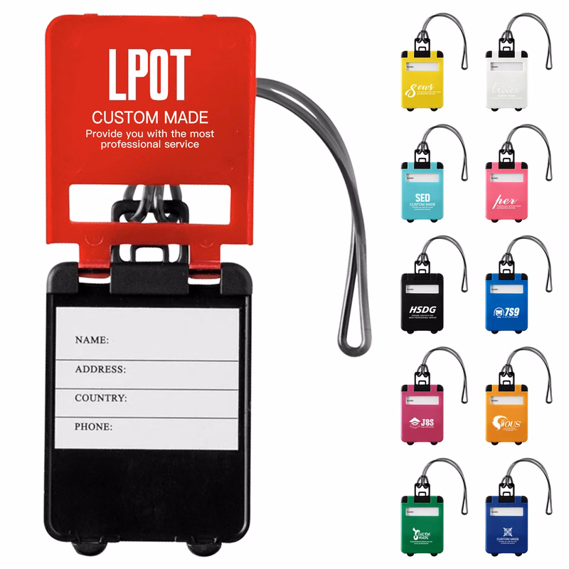 Solid Color PVC Luggage Tag with Strap