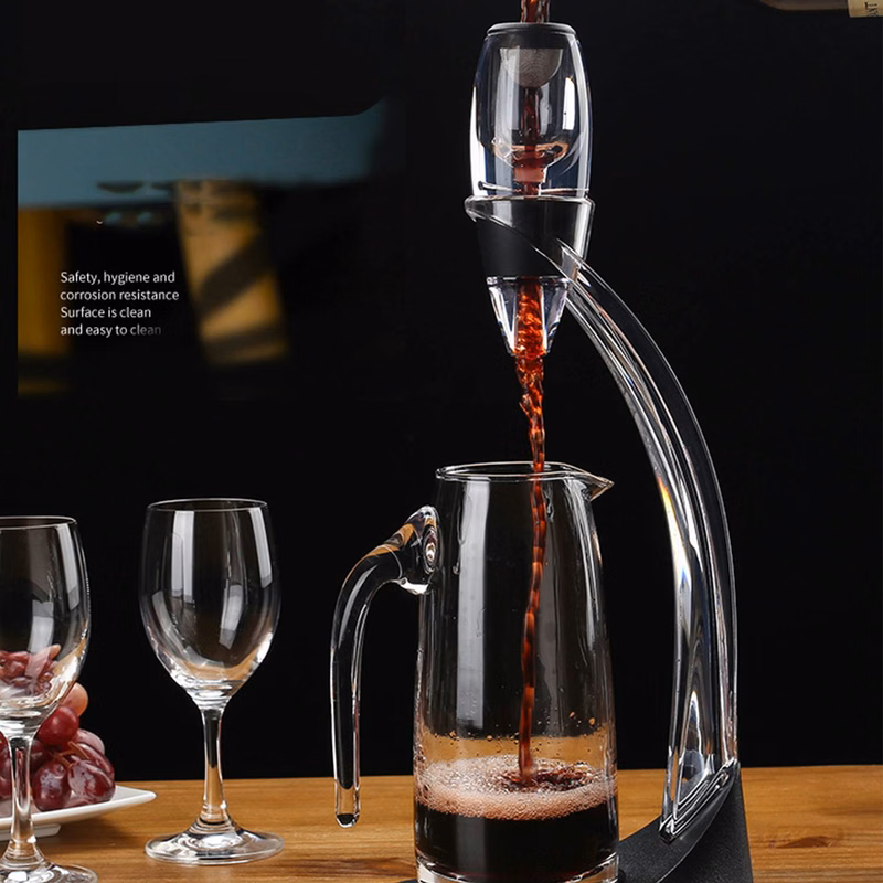 Deluxe Pourer and Decanter Tower Stand Set