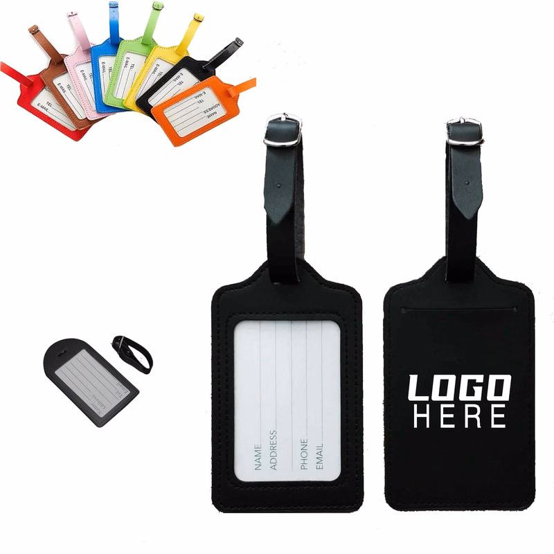 Costum PU Leather Luggage Tag MOQ100pcs