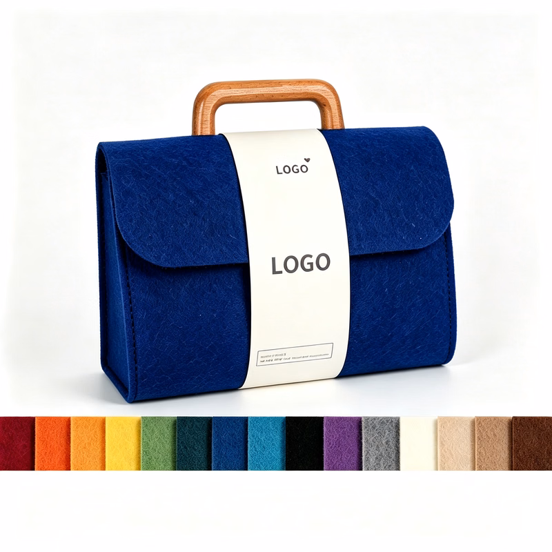 Wedding Felt Tote with Wood Handle