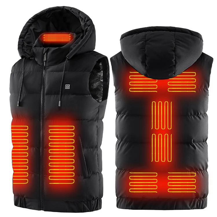9 Areas Heated Hooded Vest for Men and Women 1