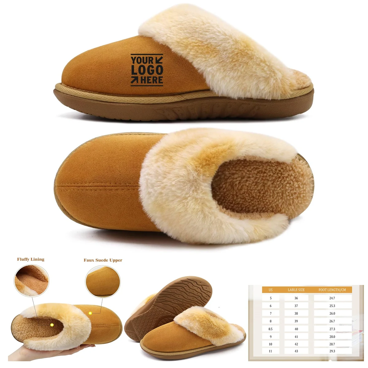 Women's memory foam plush slippers 1