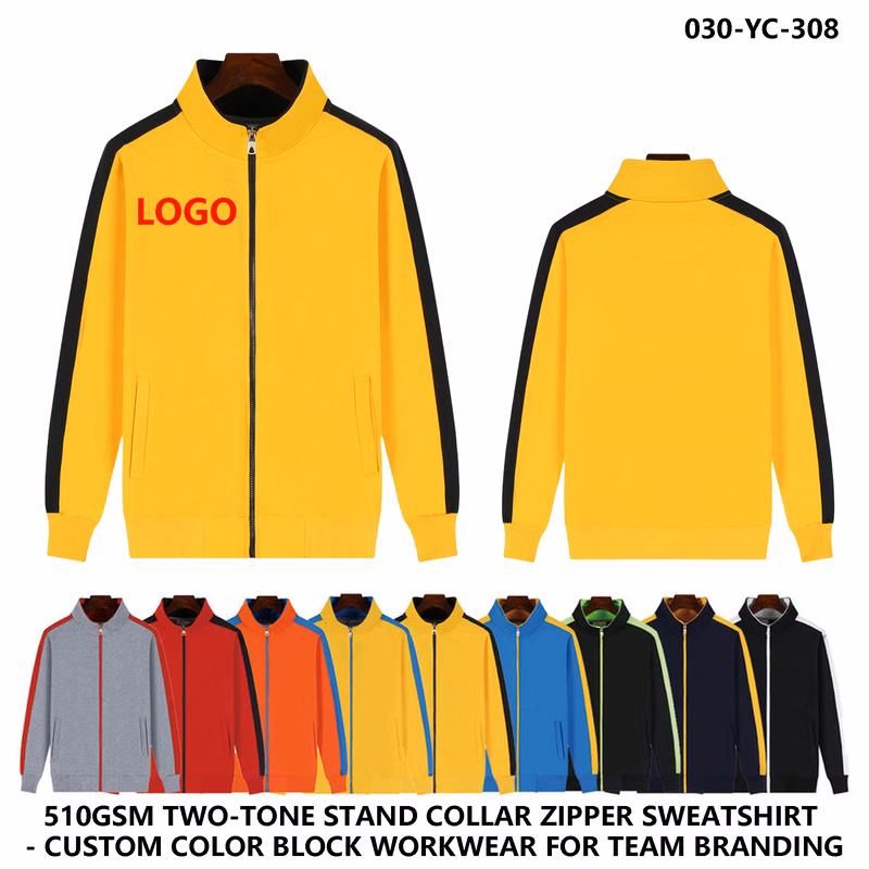 Color Block Custom Logo Thin Hoodie Jacket ?C Unisex