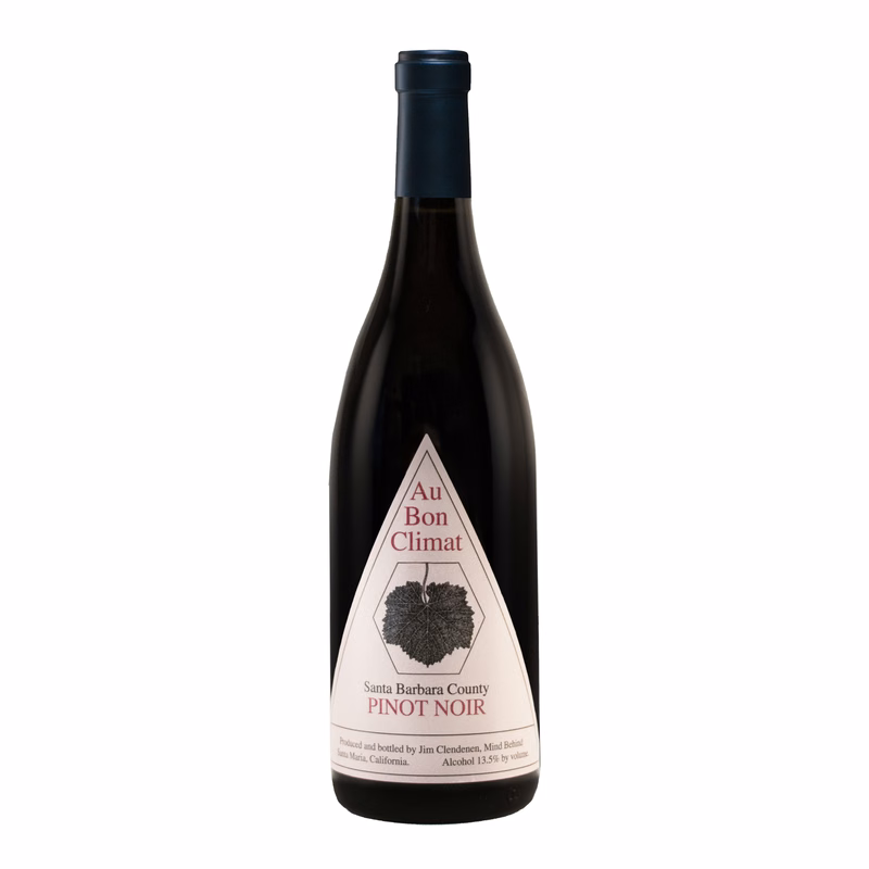 Etched Au Bon Climat Santa Barbara Pinot Noir Red Wine Bottle
