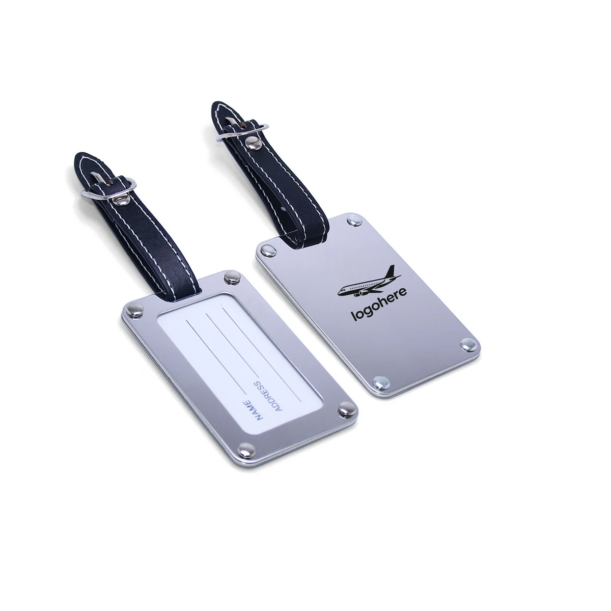 Polished 304 Stainless Steel Baggage Tag 1