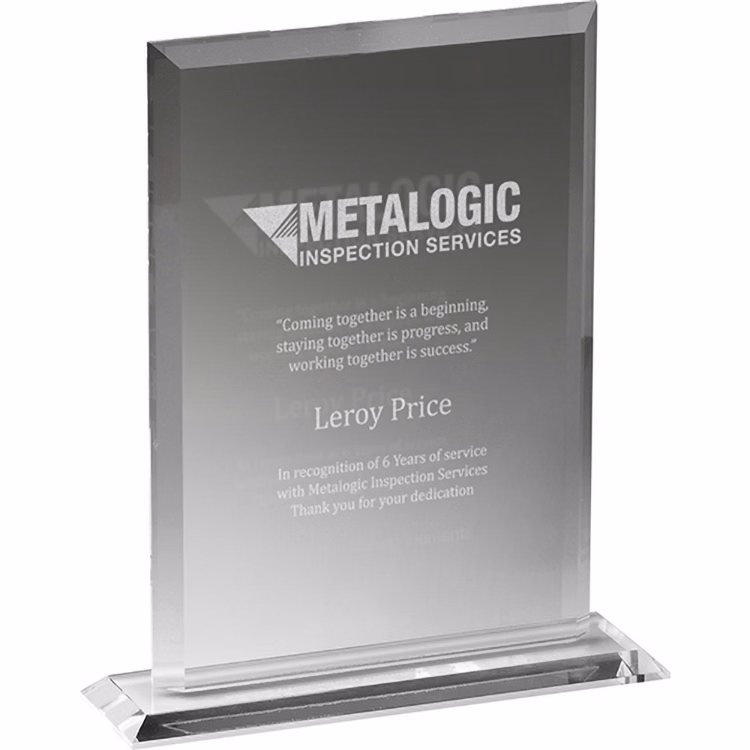 Clear Acrylic Portrait Award (7"x 8 1/2"x 3/8") Laser Engraved