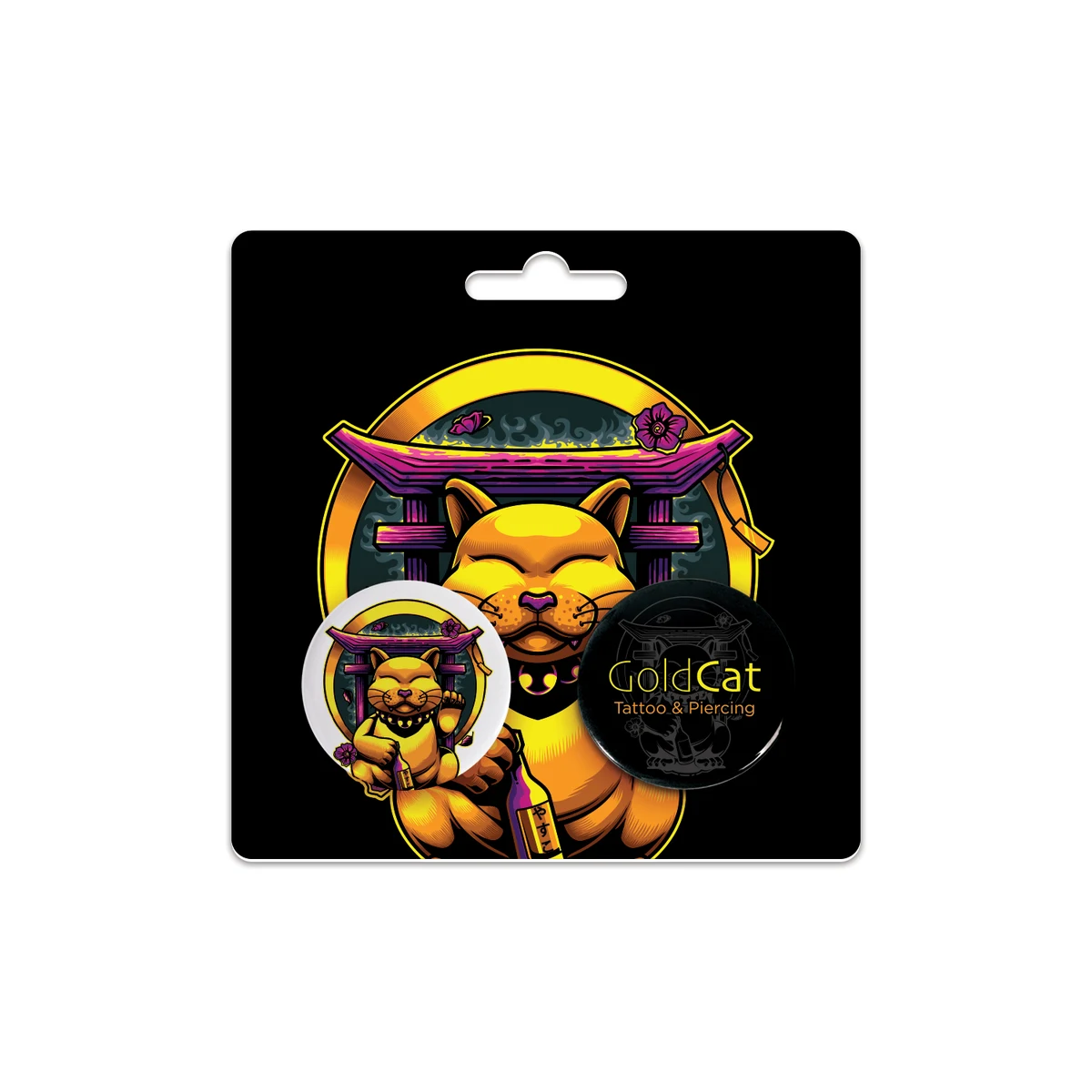 Two 1.25" Pin-Back Buttons on Backing Card 1