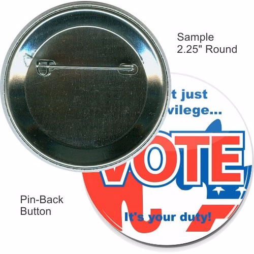 Pin-back 2 1/4 Inch Round Button