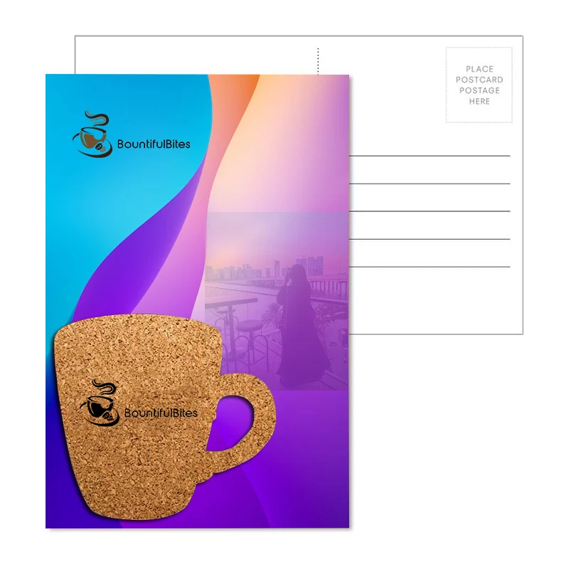 Post Card with Coffee Cup Cork Coaster 1