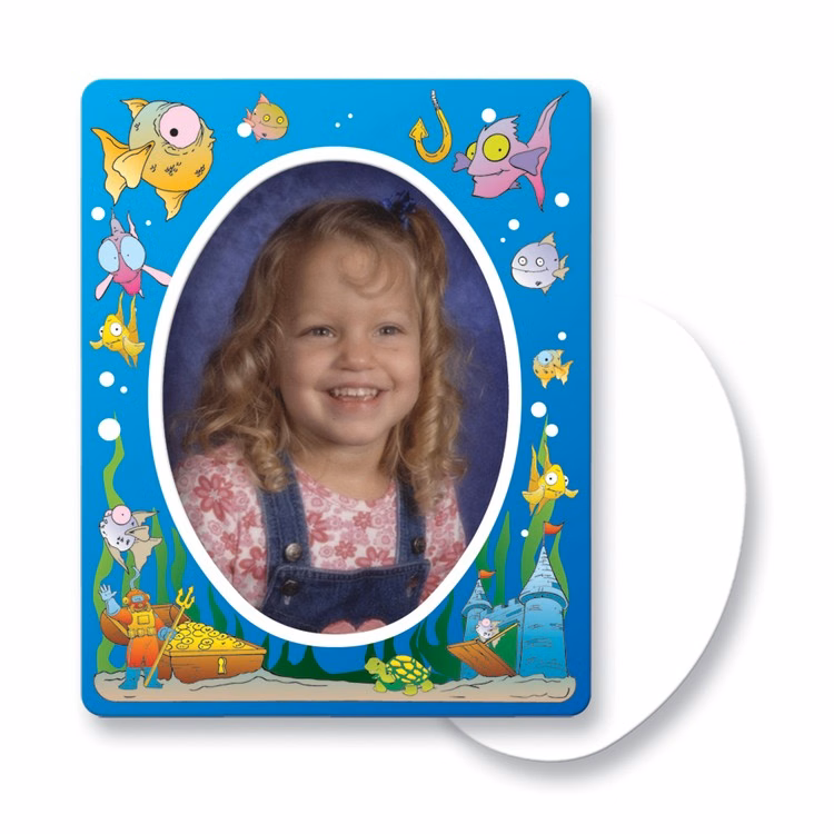 30 Mil Oval Center Picture Frame Magnet - Full Color