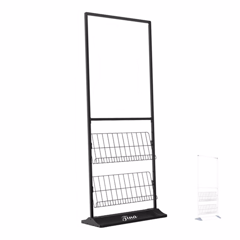 Floor Standing Brochure Display Rack Metal