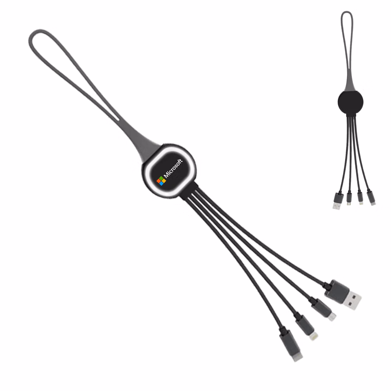LED 4-In-1 Mobile USB Charging Cable - Incl Type-C