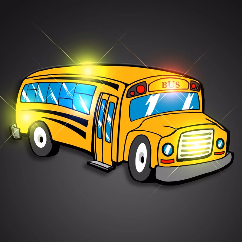 Flashing School Bus Pins