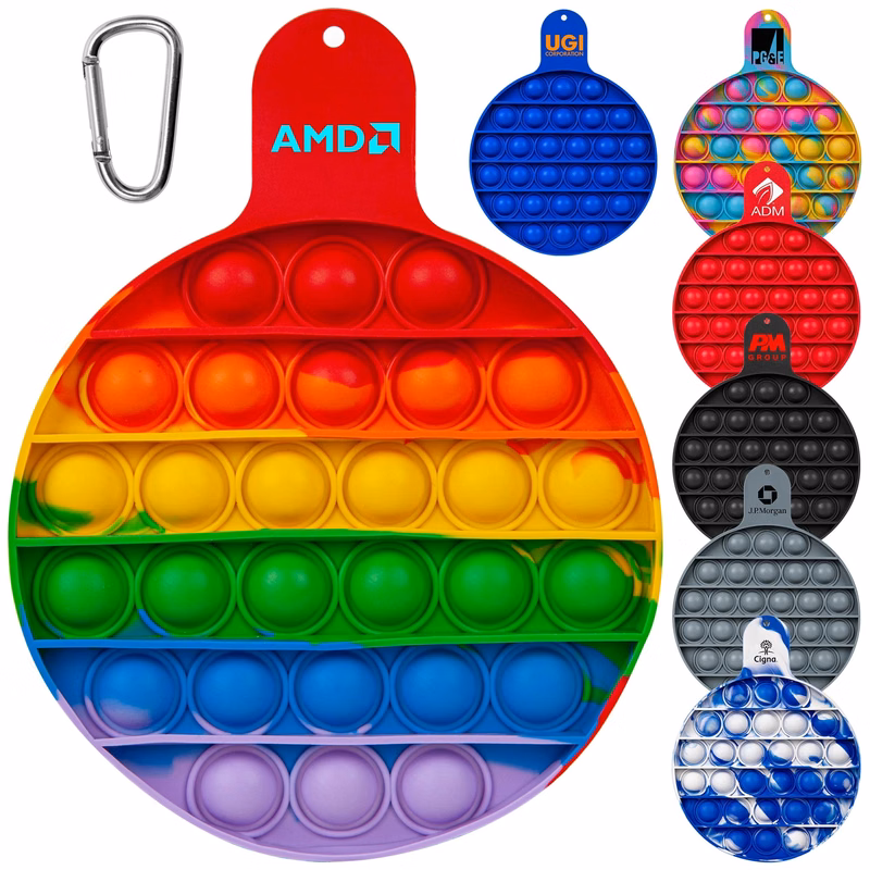Round Fiddle Popper Silicone Sensory Toy
