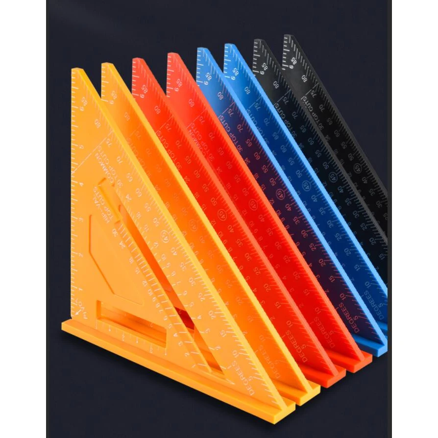 Carpenter square 7" plastic multi-purpose measuring ruler 1