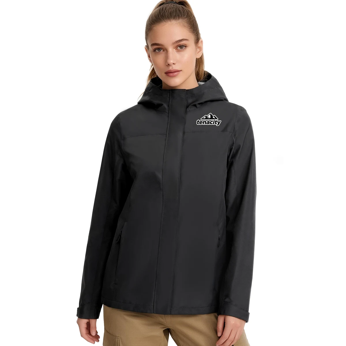 Women's Lightweight Waterproof Hooded Rain Jacket 1