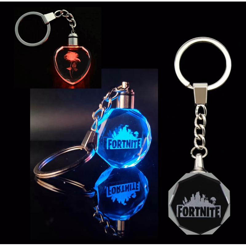 Light Up Logo Crystal Keychain 
