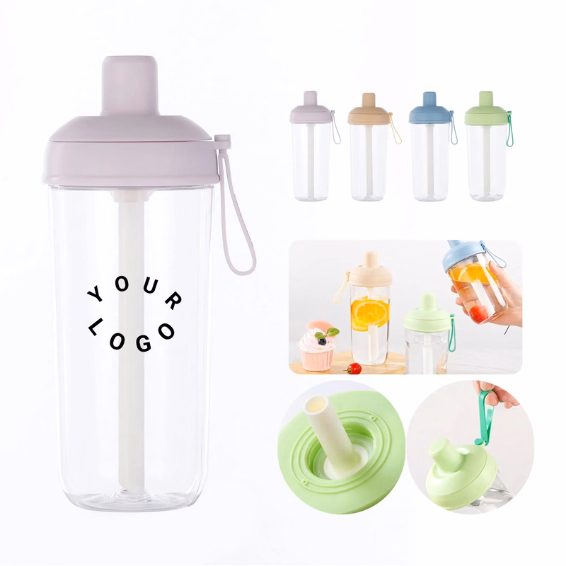 Reusable 24 oz Tumbler with Detachable Stirring Straw