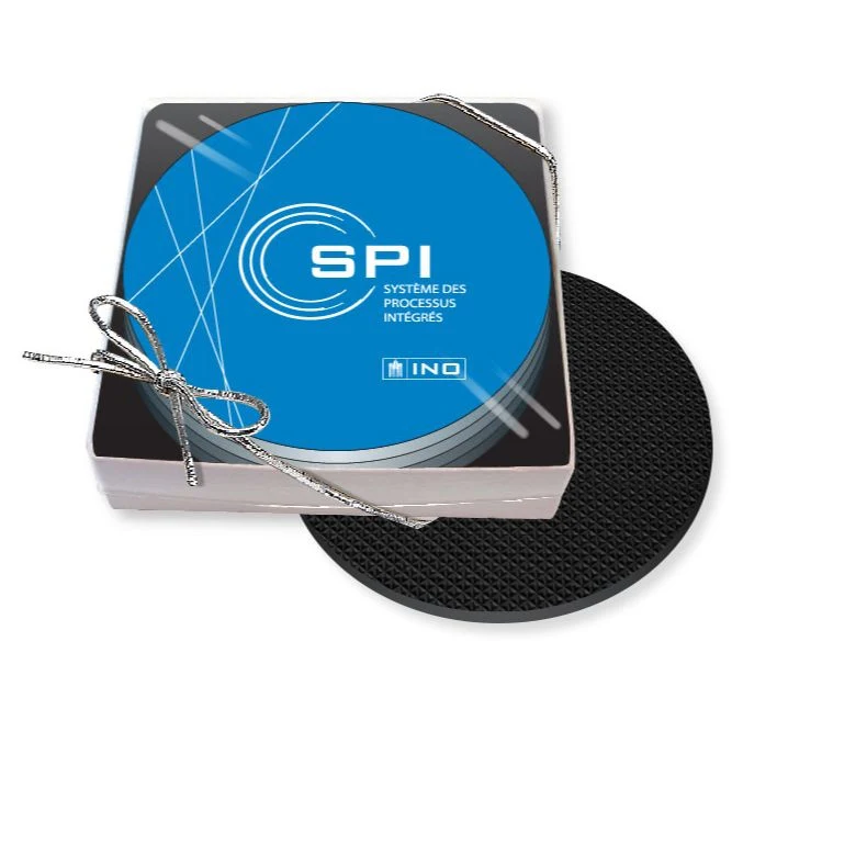 Gift Boxed Set of 4 Premium Round Coasters .100 Gloss Copolyester Top & 1/16" cork base Full Colour 1