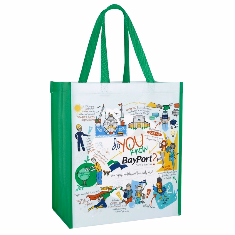 Custom 140g Double Laminated Non-Woven Tote Bag 13"x15"x8"