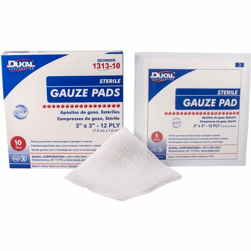 Sterile Gauze Pads - 10 Pack 12-ply 3" x 3"