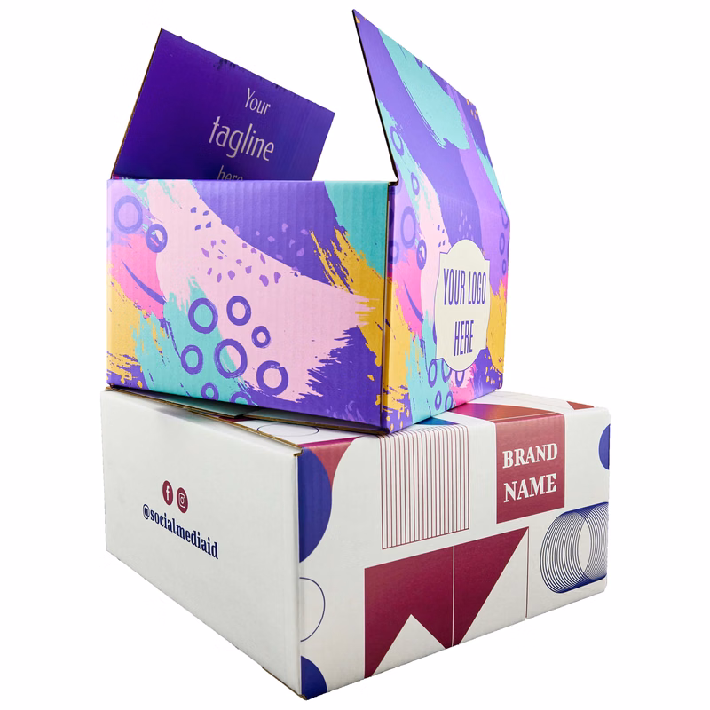 Full Color Custom Printed 12" x 12" x 5.5" Shipping Box