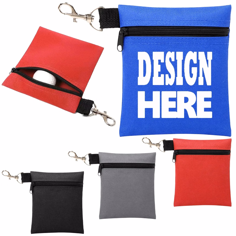 Professional Zipper Golf Ball Pouch Bag