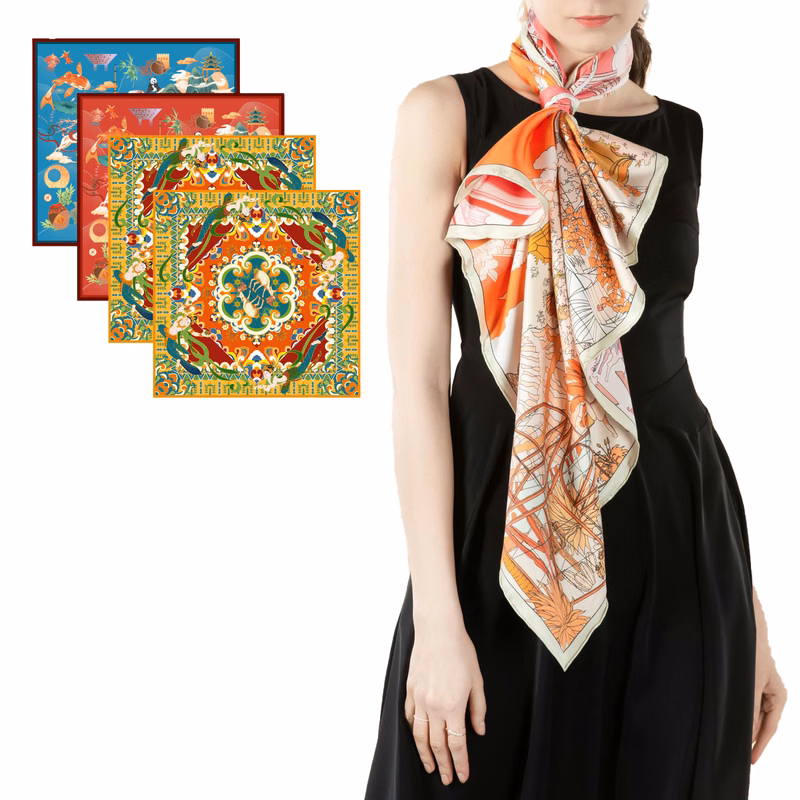 Custom Full Color Real Silk Scarf
