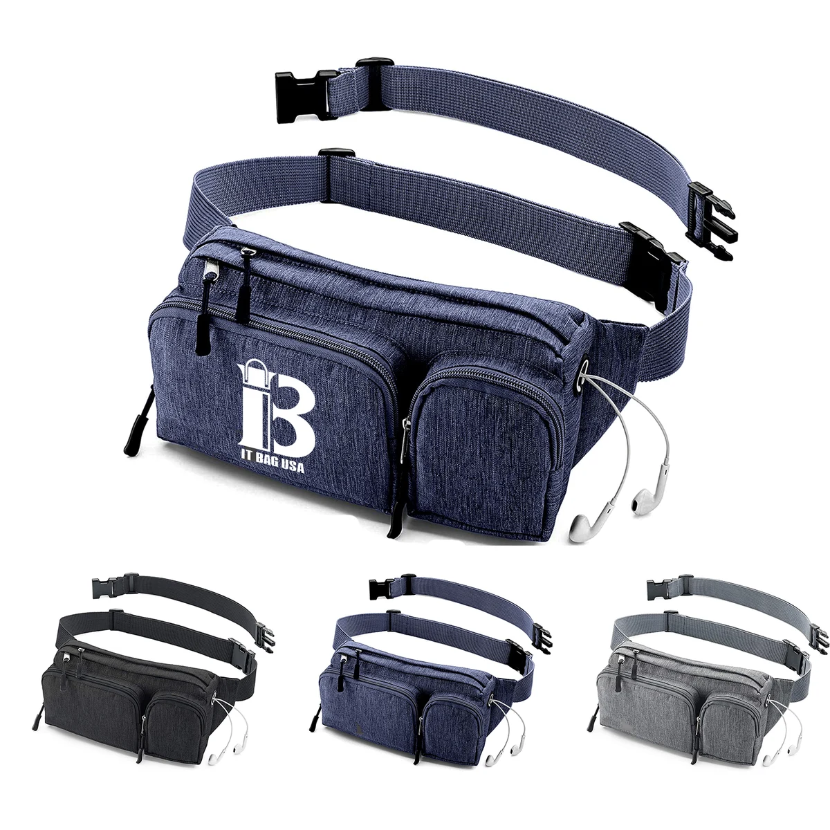 Camp Running Waist Bag With Headphone Hole 1