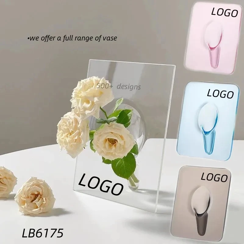 Photo Frame Acrylic Flower Vase for Centerpieces 1