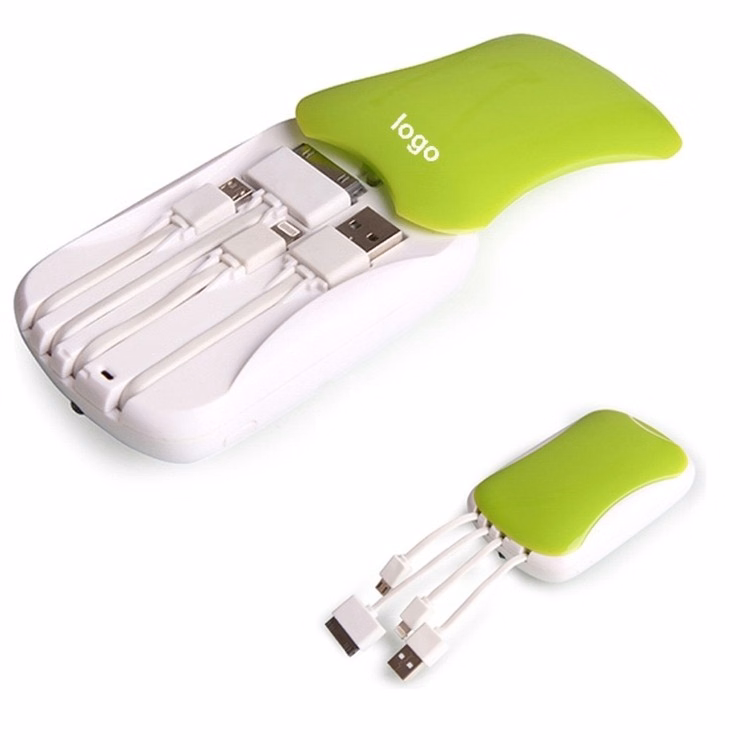 4-in-1 Built In Cable Power Bank-5200mAh