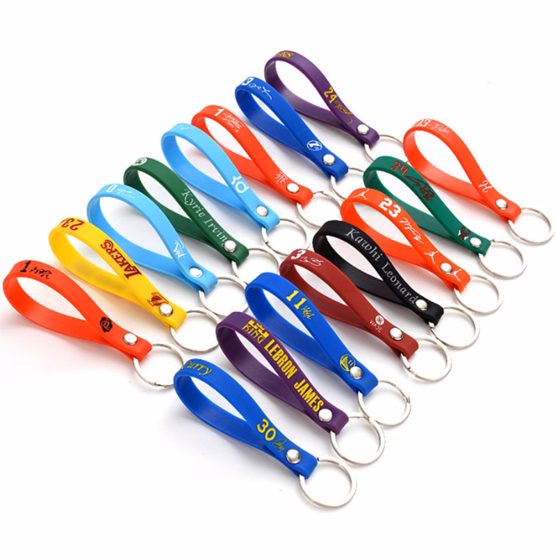 Advertisement Promotion Customized Silicone Colorful Practical Bracelet Keychain