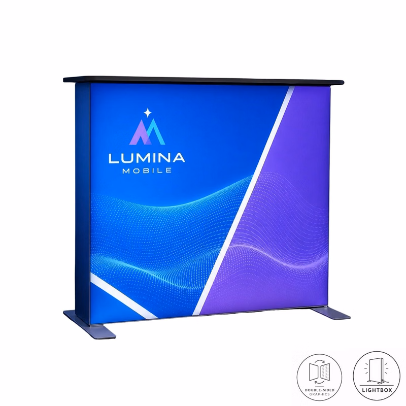 48Hr Quick Ship - Backlit LED Light Box SEG Floor Counter Kit and bag, NO SETUP CHARGE