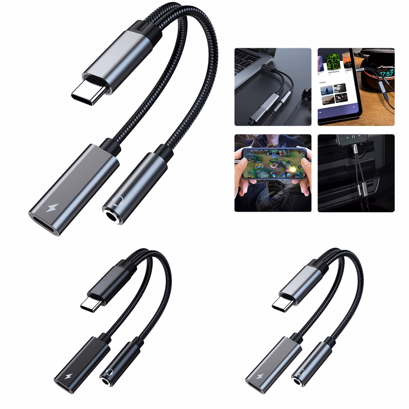 USB c to 3.5mm Headphone and Charger Adapter