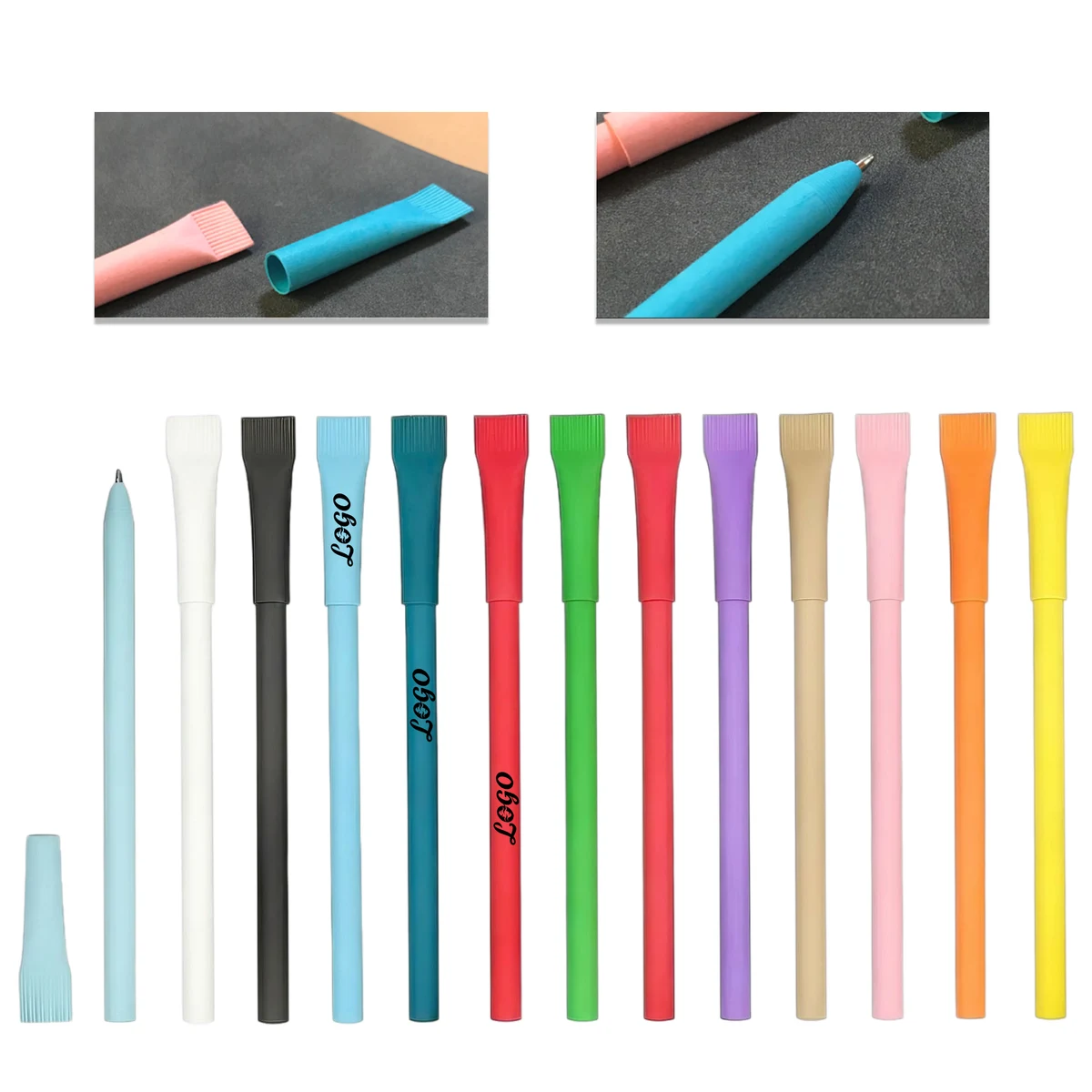 Eco Friendly 100% Recycled Kraft Paper Tube Gel Pens 1
