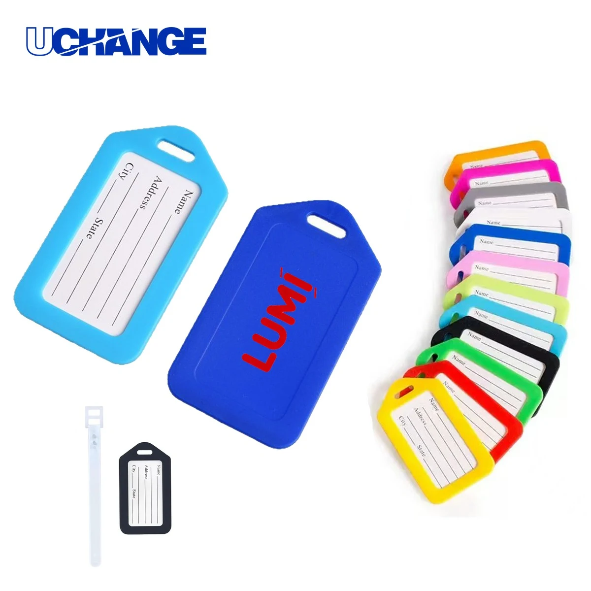 Vibrant Plastic Luggage Tag with Lanyard 1